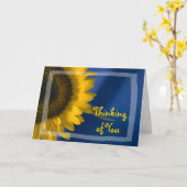 Sonnenblume auf blauen Gedanken Karte (Gelbe Blume)