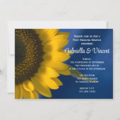 Sonnenblume auf Blue Post Wedding Brunch Einladung (Vorderseite)