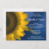 Sonnenblume auf Blue Wedding Einladung (Vorderseite)