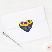 Sonnenblume auf Blue Wedding Heart Sticker (Umschlag)