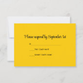 Sonnenblume auf Blue Wedding RSVP Karte (Rückseite)