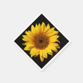 Sonnenblume auf Blütenblume schwarzer Sonne Serviette (Ecke)