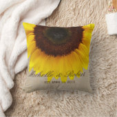 Sonnenblume auf Burlap Rustic Country Wedding Cust Kissen (Decke)