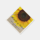 Sonnenblume auf Burlap Rustic Country Wedding Cust Serviette (Ecke)