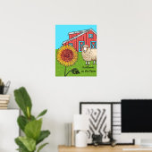 Sonnenblume auf dem Bauernhof Poster (Heimbüro)