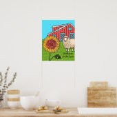 Sonnenblume auf dem Bauernhof Poster (Küche)
