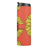 Sonnenblume auf dem Monogramm-Namen des Solid Back Thermosbecher (Nach rechts gedreht)