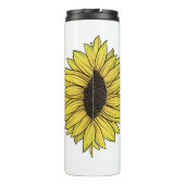 Sonnenblume auf dem Monogramm-Namen des Solid Back Thermosbecher (Rückseite)