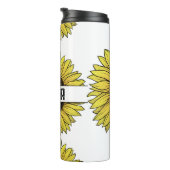 Sonnenblume auf dem Monogramm-Namen des Solid Back Thermosbecher (Nach rechts gedreht)