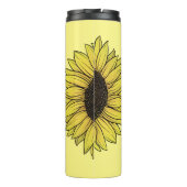 Sonnenblume auf dem Monogramm-Namen des Solid Back Thermosbecher (Rückseite)
