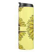 Sonnenblume auf dem Monogramm-Namen des Solid Back Thermosbecher (Nach rechts gedreht)
