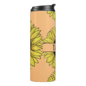 Sonnenblume auf dem Monogramm-Namen des Solid Back Thermosbecher (Nach links gedreht)