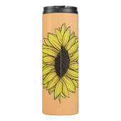 Sonnenblume auf dem Monogramm-Namen des Solid Back Thermosbecher (Rückseite)