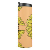 Sonnenblume auf dem Monogramm-Namen des Solid Back Thermosbecher (Nach rechts gedreht)