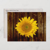 Sonnenblume auf dem Vintagen Land des Stallholzes Postkarte (Vorne/Hinten)