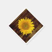 Sonnenblume auf dem Vintagen Land des Stallholzes Serviette (Ecke)