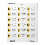 Sonnenblume auf den Seitenstreifen Adressaufkleber (Vorne)