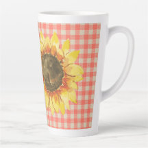 Sonnenblume auf der Tasse Gingham Latte