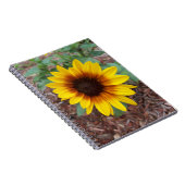 Sonnenblume auf einem Notebook Notizblock (Rechte Seite)
