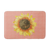 Sonnenblume auf Gingham Badematte (Vorderseite)