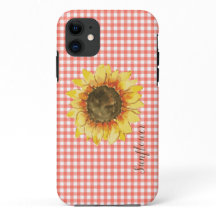 Sonnenblume auf Gingham