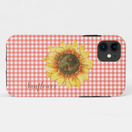 Sonnenblume auf Gingham Case-Mate iPhone Hülle