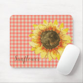 Sonnenblume auf Gingham Mousepad (Mit Mouse)