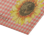 Sonnenblume auf Gingham Schneidebrett (Ecke)