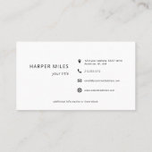 Sonnenblume auf grauem handgeschriebenem Schriftar Visitenkarte (Rückseite)