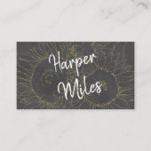 Sonnenblume auf grauem handgeschriebenem Schriftar Visitenkarte (Vorderseite)