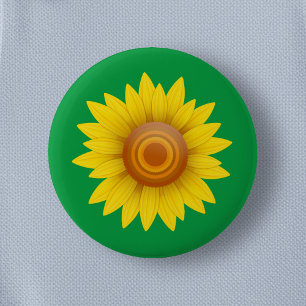 Sonnenblume auf Grün Button