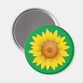 Sonnenblume auf Grün Magnet (Vorderseite/Rückseite)