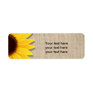 Sonnenblume auf Jute-Roland-Adressetiketten im Lan