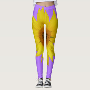 Sonnenblume auf lila leggings