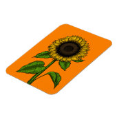 Sonnenblume auf Orange Magnet (Linke Seite)