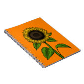Sonnenblume auf Orange Notizblock (Rechte Seite)