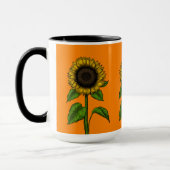 Sonnenblume auf Orange Tasse (Links)