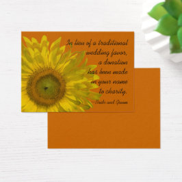 Sonnenblume auf Orange Wedding Wohltätigkeit Fevor