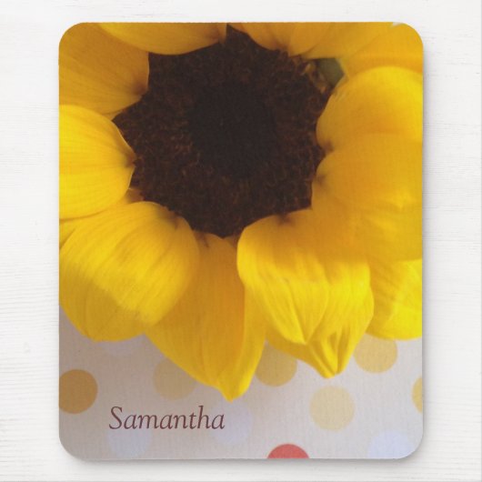 Sonnenblume auf Polka-Punkte-Mousepad Mousepad (Vorne)