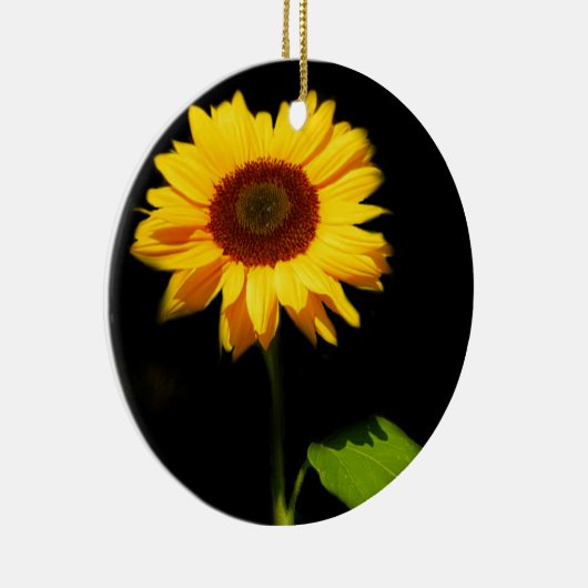 Sonnenblume auf schwarzem Hintergrund Keramikornament (Rechts)