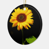 Sonnenblume auf schwarzem Hintergrund Keramikornament (Links)