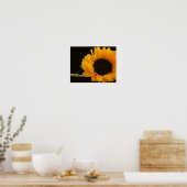 Sonnenblume auf schwarzem Poster (Küche)