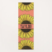 Sonnenblume auf Solid Monogram Name Yogamatte (Vorderseite)