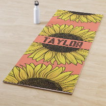 Sonnenblume auf Solid Monogram Name