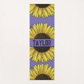 Sonnenblume auf Solid Monogram Name Yogamatte (Vorderseite)