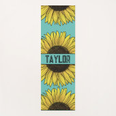 Sonnenblume auf Solid Monogram Name Yogamatte (Vorderseite)