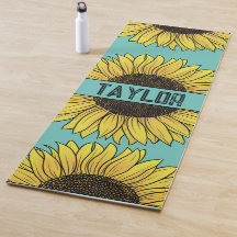 Sonnenblume auf Solid Monogram Name