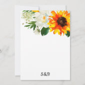 Sonnenblume auf Weiß ändern Datumsangaben Einladung (Rückseite)