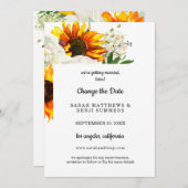 Sonnenblume auf Weiß ändern Datumsangaben Einladung (Vorne/Hinten)