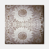 Sonnenblume auf Zuhause Magnet (Vorne)